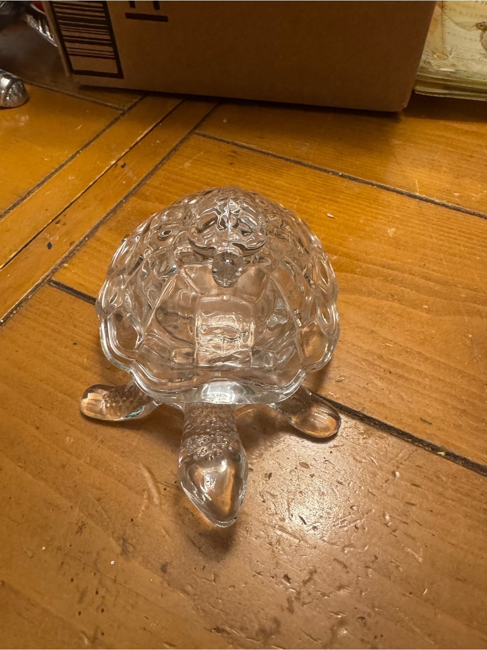 Clear Glass Turtle Trinket Dish Home Accent